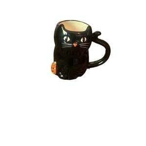 Target stoneware black cat mug Hyde and Eek per-owned